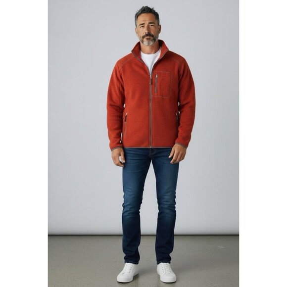 Duluth Other - Duluth Trading Co Fleece Zip Up Jacket Mens Size XL Red Outdoor Work Chore Coat